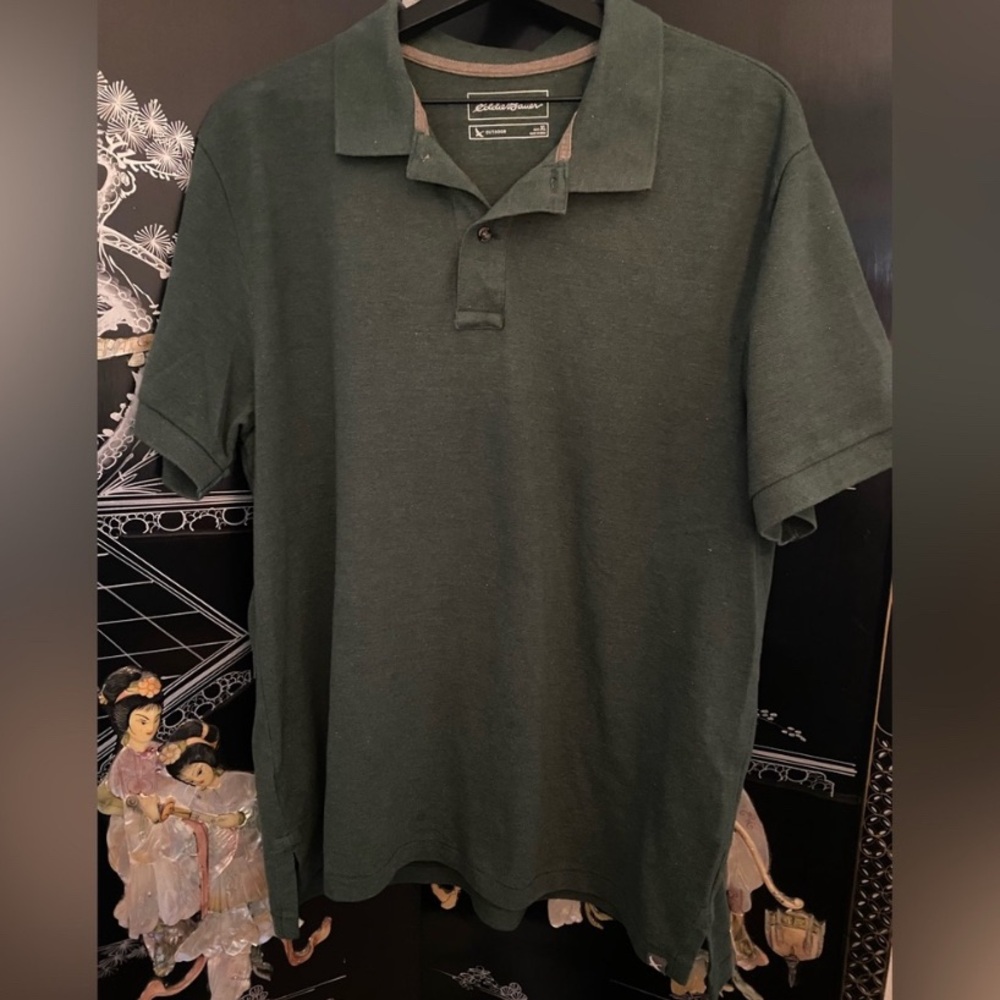 Eddie Bauer Men's Forest Green Polo Shirt XL